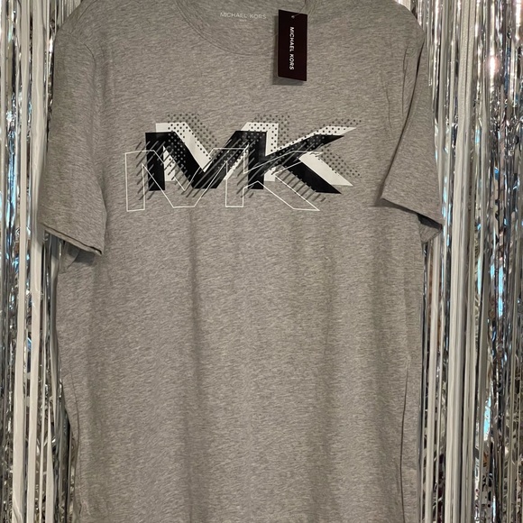 Michael Kors Light Gray Graphic T Shirt - Picture 1 of 5